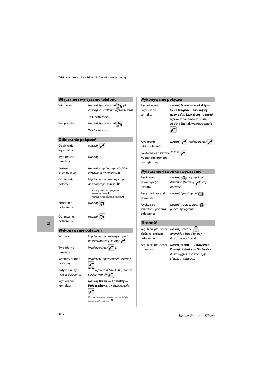 AASTRA DT390 for BusinessPhone Quick Reference Guide User Manual | Page 102 / 160