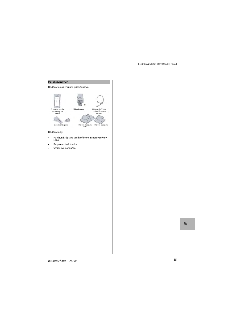 Sk príslušenstvo | AASTRA DT390 for BusinessPhone Quick Reference Guide User Manual | Page 135 / 160