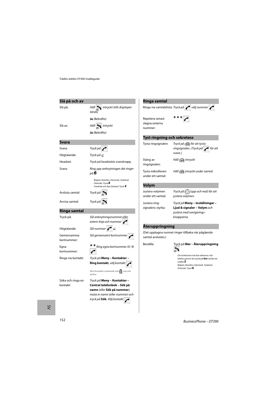 AASTRA DT390 for BusinessPhone Quick Reference Guide User Manual | Page 152 / 160