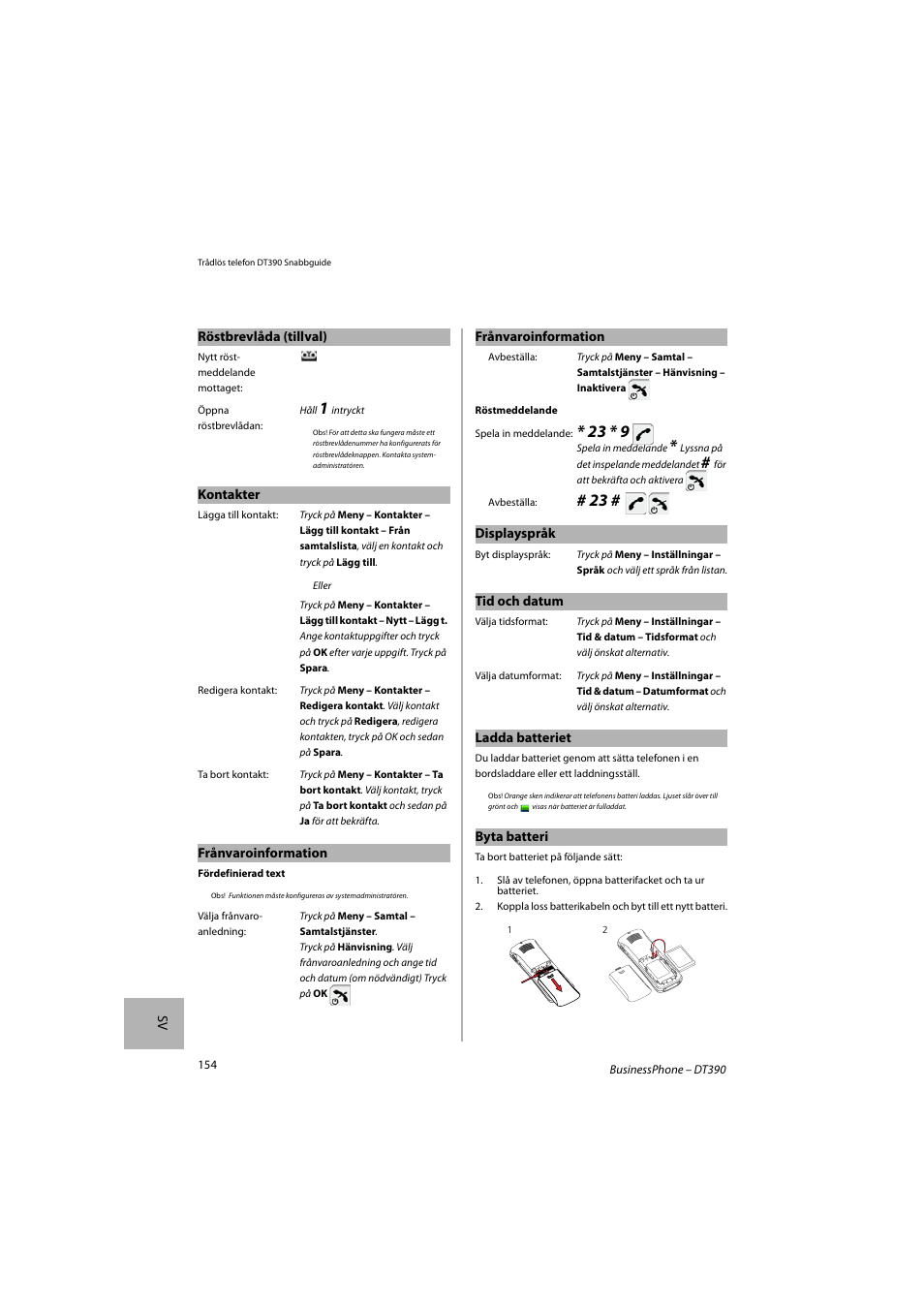 AASTRA DT390 for BusinessPhone Quick Reference Guide User Manual | Page 154 / 160