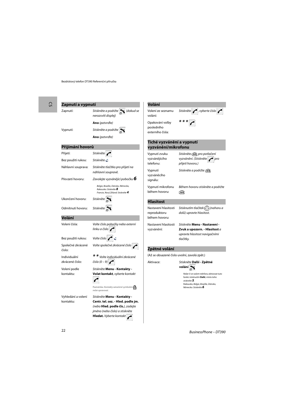 AASTRA DT390 for BusinessPhone Quick Reference Guide User Manual | Page 22 / 160