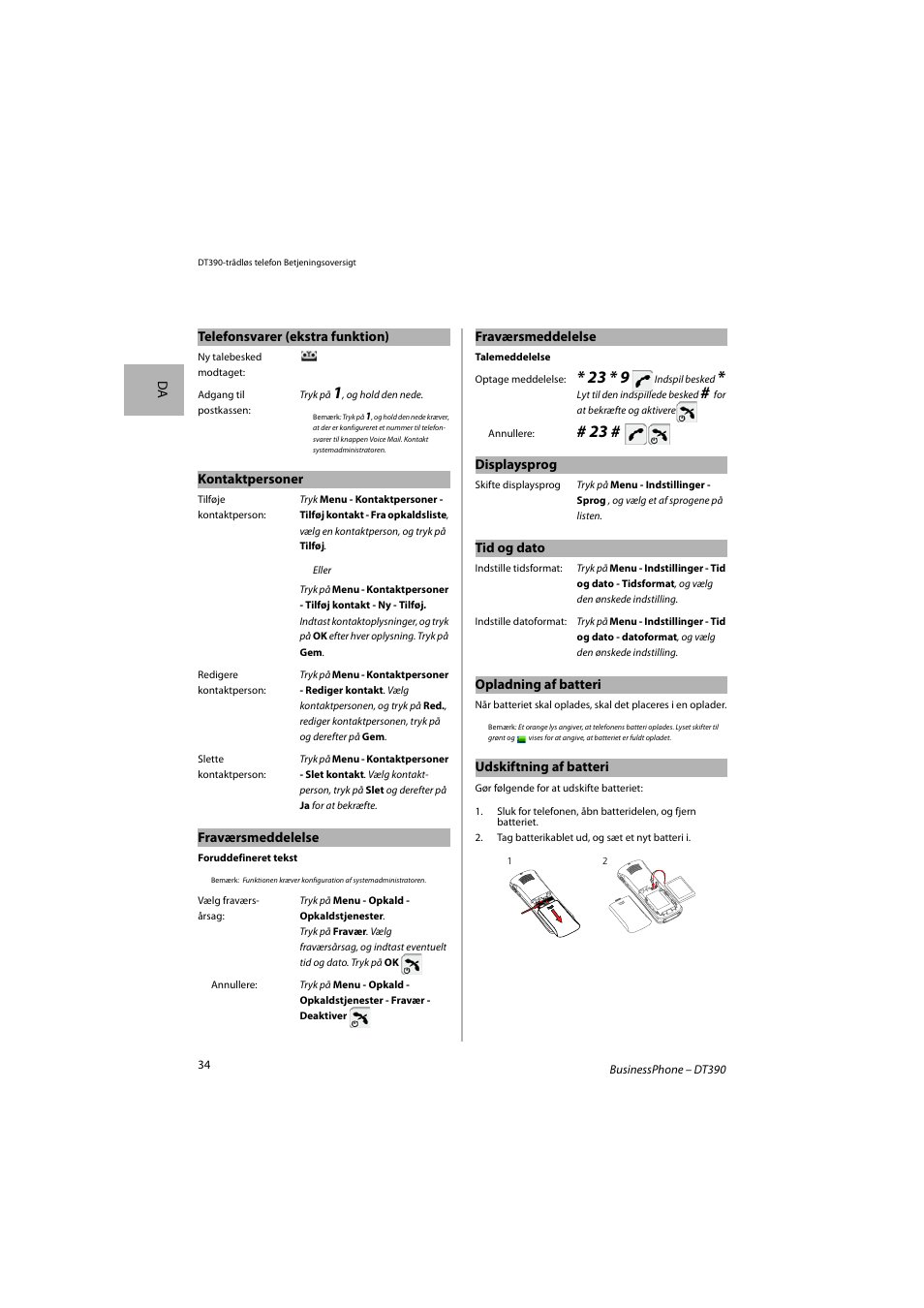 AASTRA DT390 for BusinessPhone Quick Reference Guide User Manual | Page 34 / 160