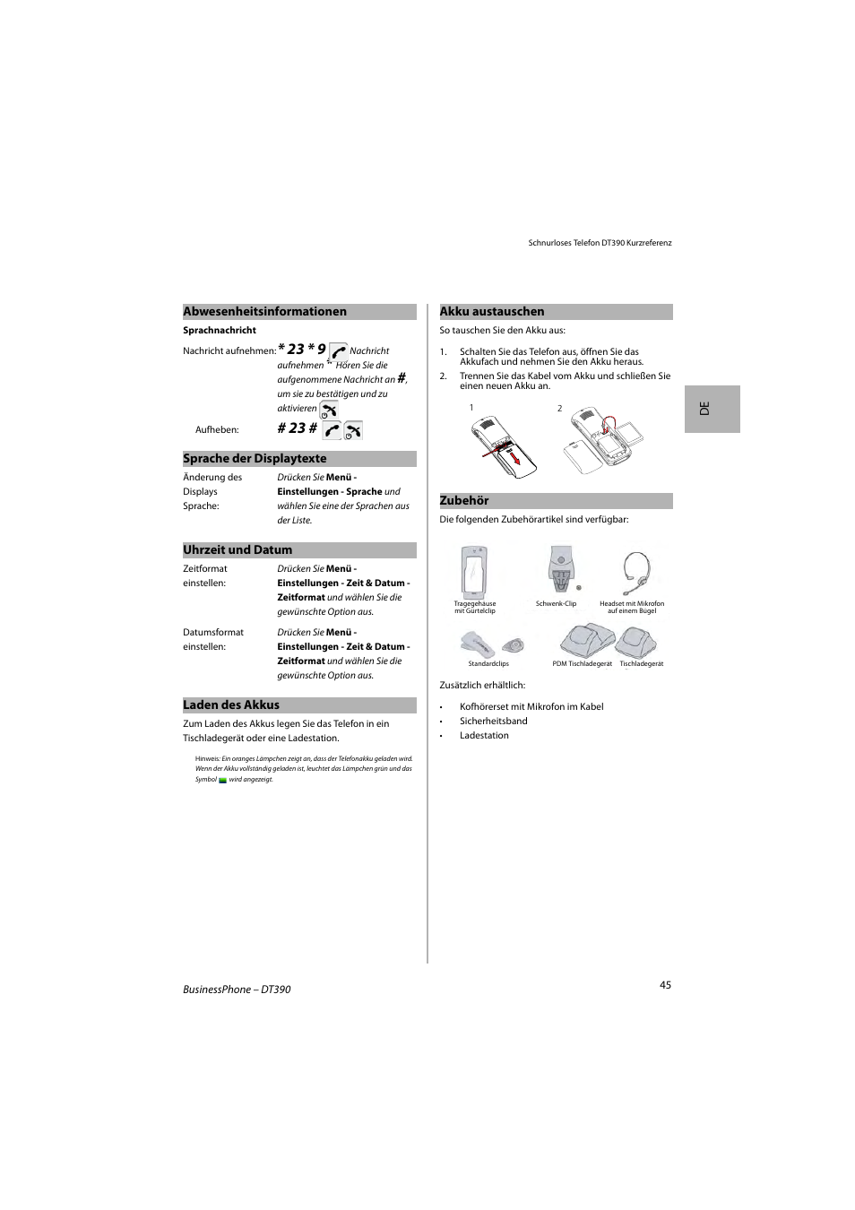 AASTRA DT390 for BusinessPhone Quick Reference Guide User Manual | Page 45 / 160