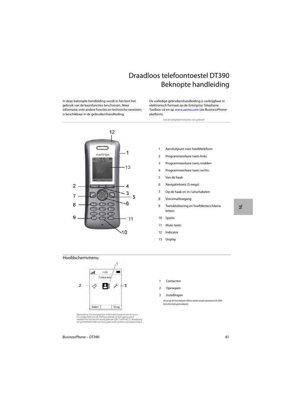 AASTRA DT390 for BusinessPhone Quick Reference Guide User Manual | Page 81 / 160