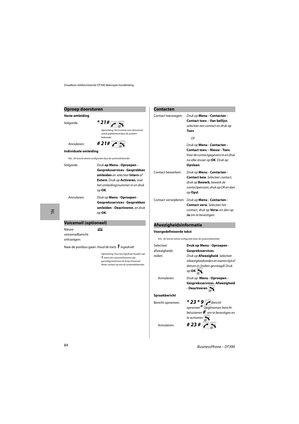 AASTRA DT390 for BusinessPhone Quick Reference Guide User Manual | Page 84 / 160