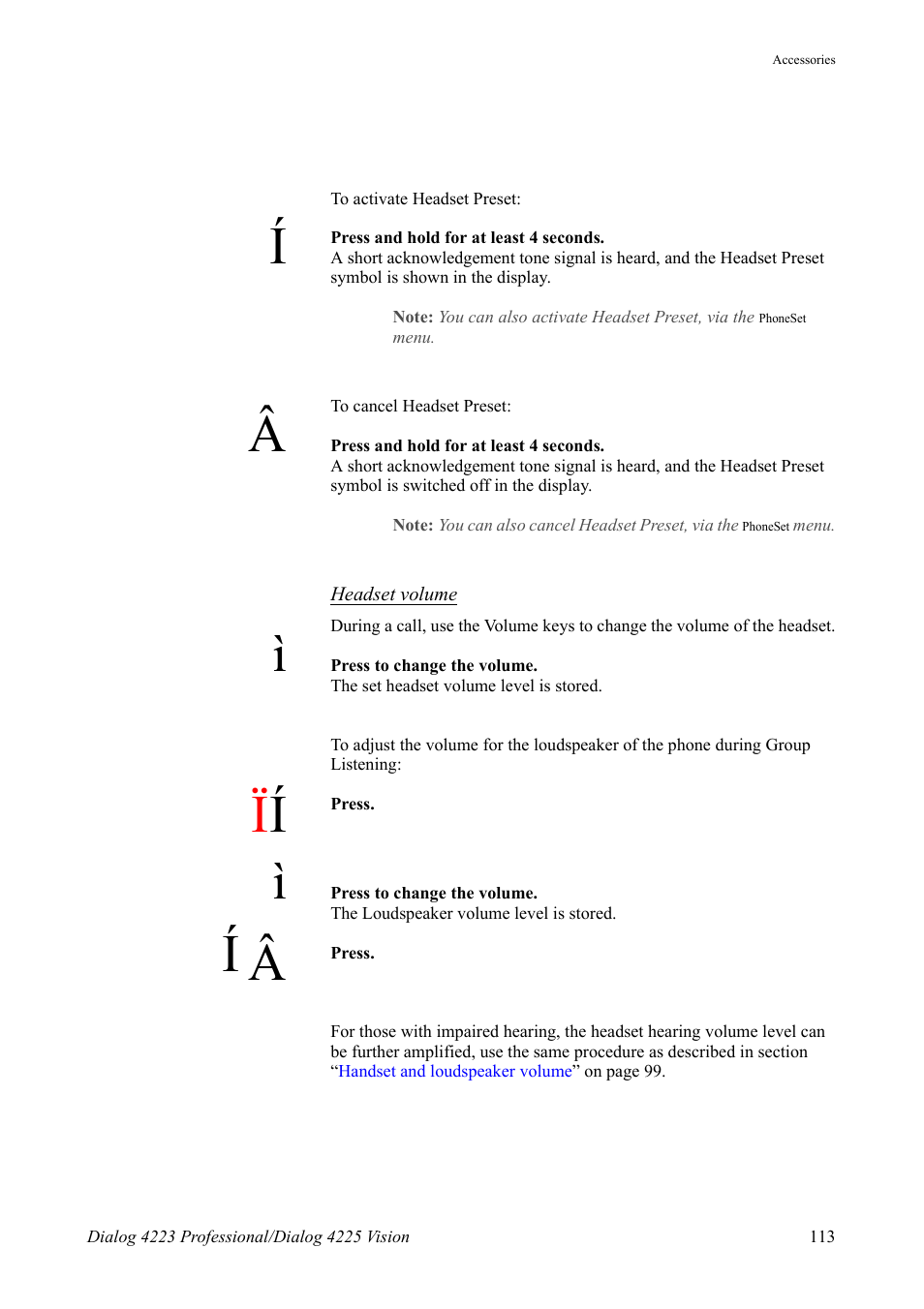 AASTRA 4225 Vision for MX-ONE (TSE) User Guide EN User Manual | Page 113 / 132