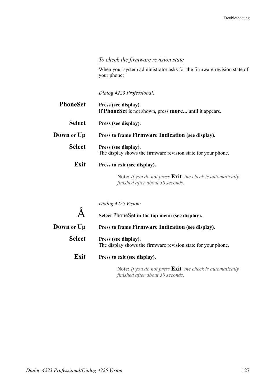 AASTRA 4225 Vision for MX-ONE (TSE) User Guide EN User Manual | Page 127 / 132