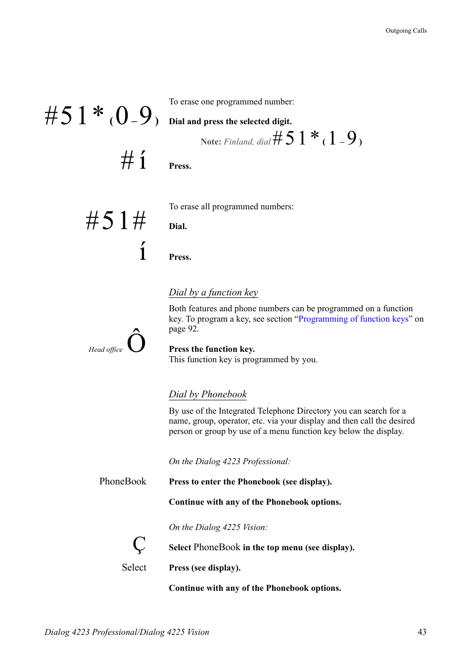 Ction, Dial by phonebook | AASTRA 4225 Vision for MX-ONE (TSE) User Guide EN User Manual | Page 43 / 132
