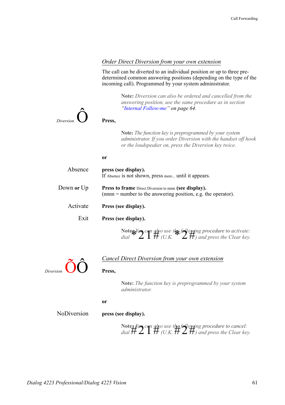 AASTRA 4225 Vision for MX-ONE (TSE) User Guide EN User Manual | Page 61 / 132