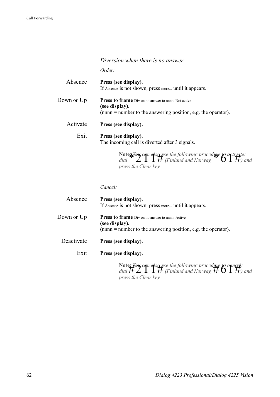 AASTRA 4225 Vision for MX-ONE (TSE) User Guide EN User Manual | Page 62 / 132