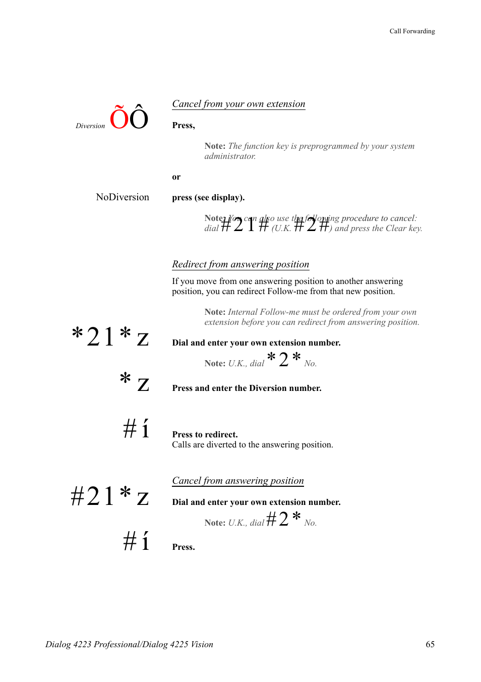 21* z | AASTRA 4225 Vision for MX-ONE (TSE) User Guide EN User Manual | Page 65 / 132