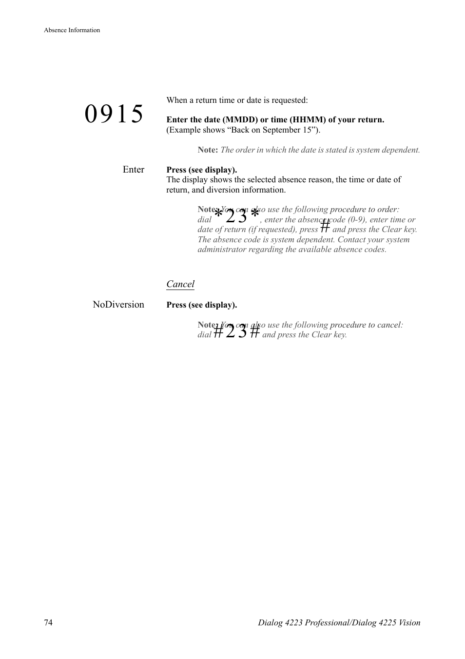 AASTRA 4225 Vision for MX-ONE (TSE) User Guide EN User Manual | Page 74 / 132