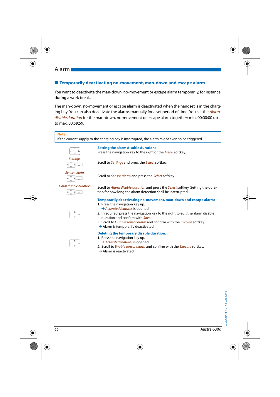 Alarm | AASTRA 630d for Aastra IntelliGate User Guide EN User Manual | Page 66 / 84