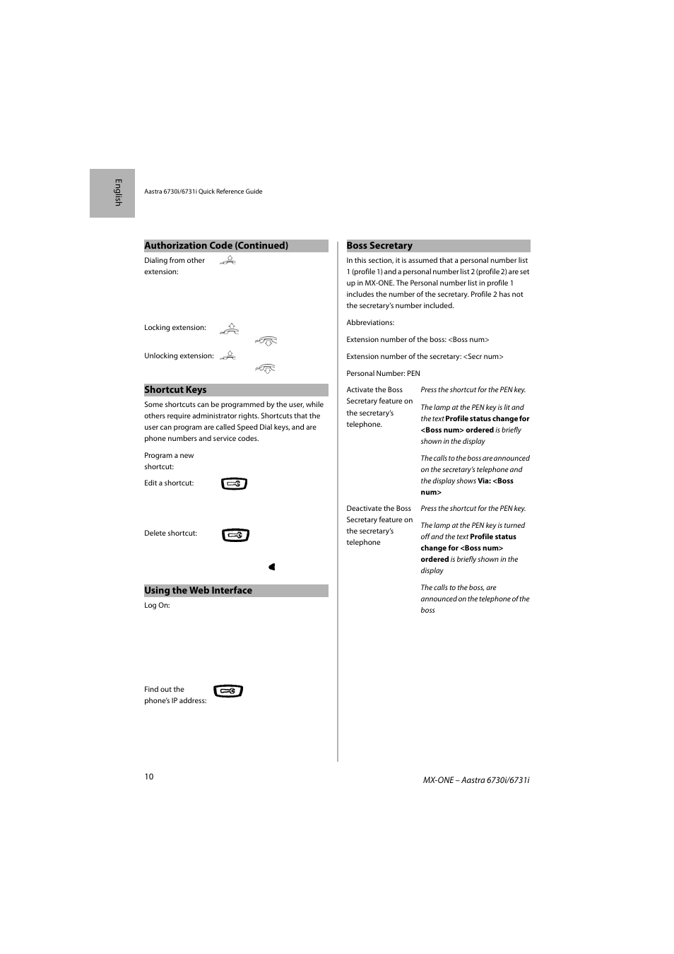 AASTRA 6731i for MX-ONE Quick Reference Guide EN User Manual | Page 10 / 13
