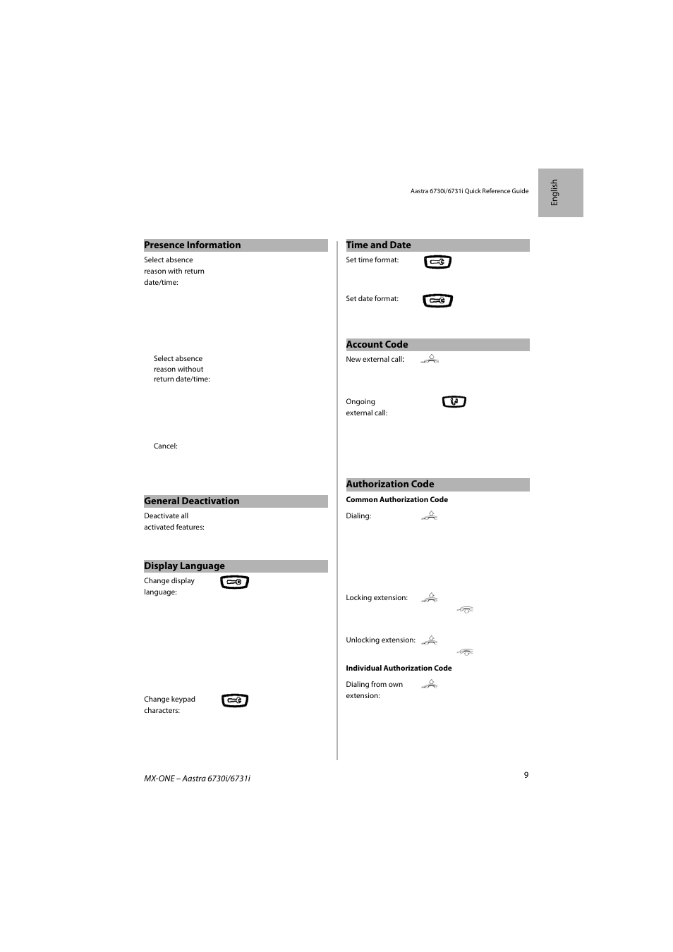 AASTRA 6731i for MX-ONE Quick Reference Guide EN User Manual | Page 9 / 13