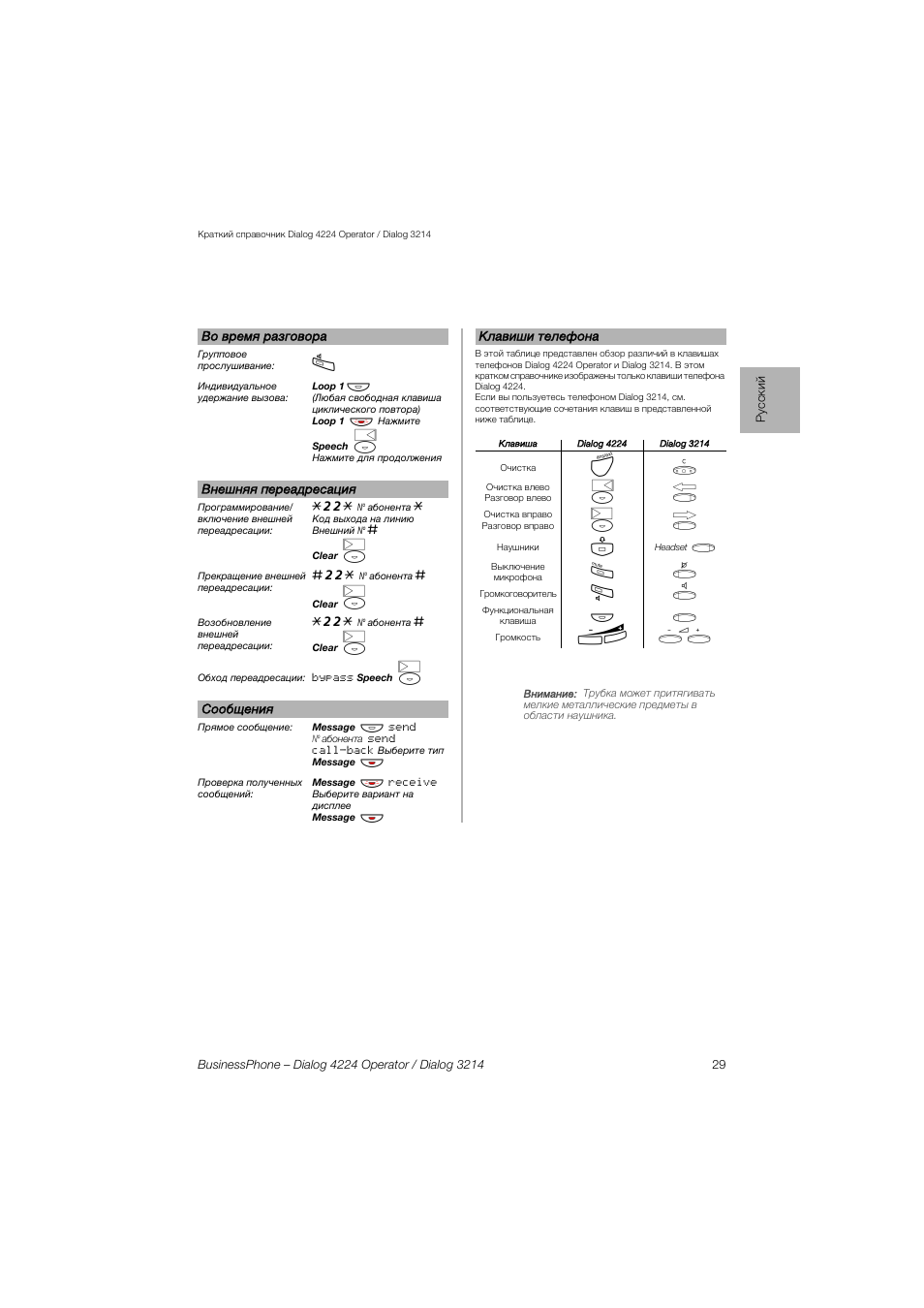 AASTRA 4224 Operator for BusinessPhone Quick Reference Guide User Manual | Page 29 / 40