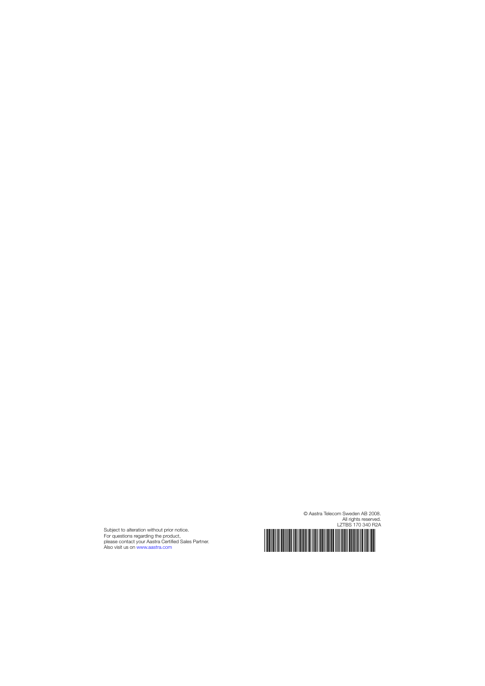 AASTRA 4224 Operator for BusinessPhone Quick Reference Guide User Manual | Page 40 / 40