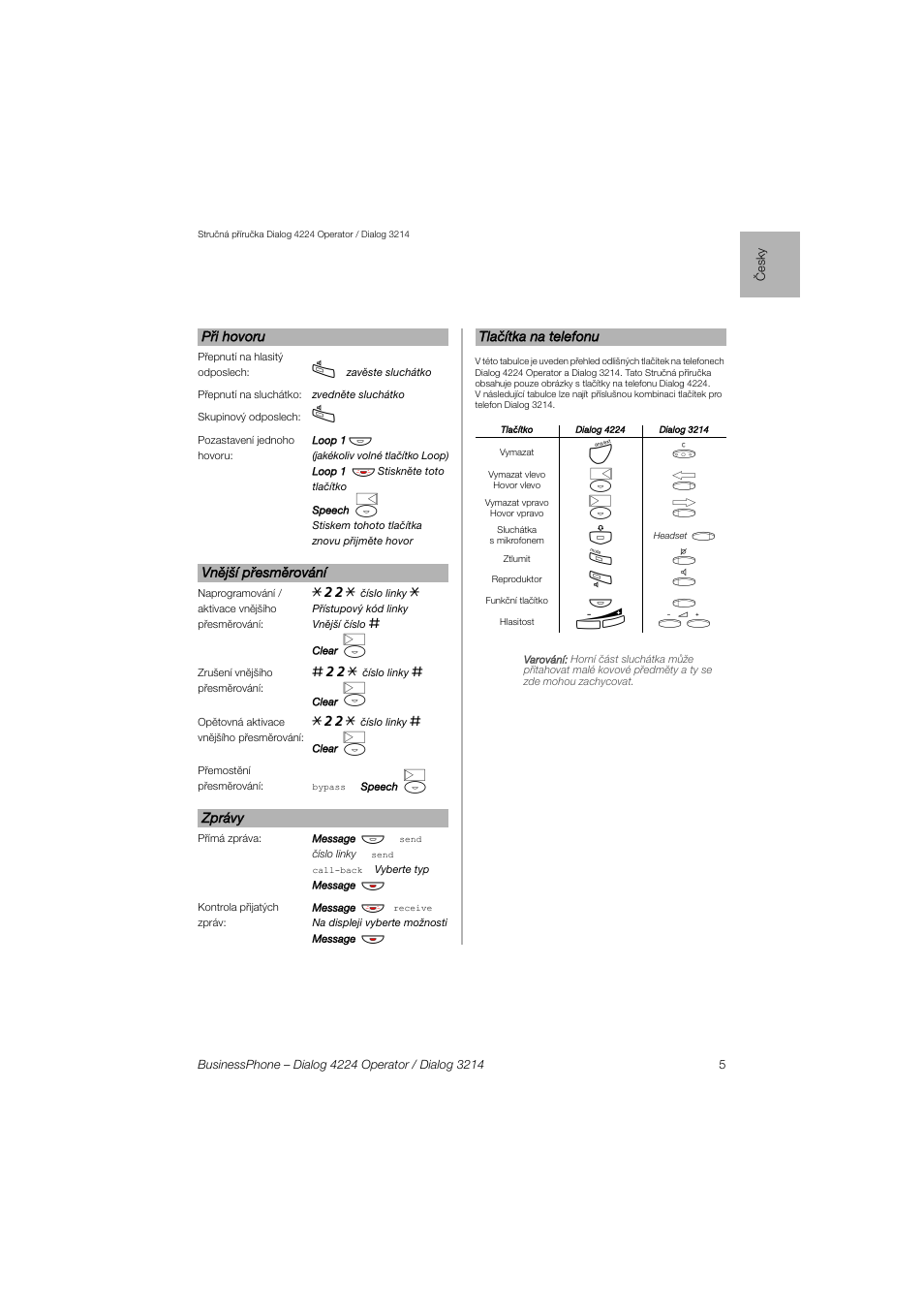 AASTRA 4224 Operator for BusinessPhone Quick Reference Guide User Manual | Page 5 / 40