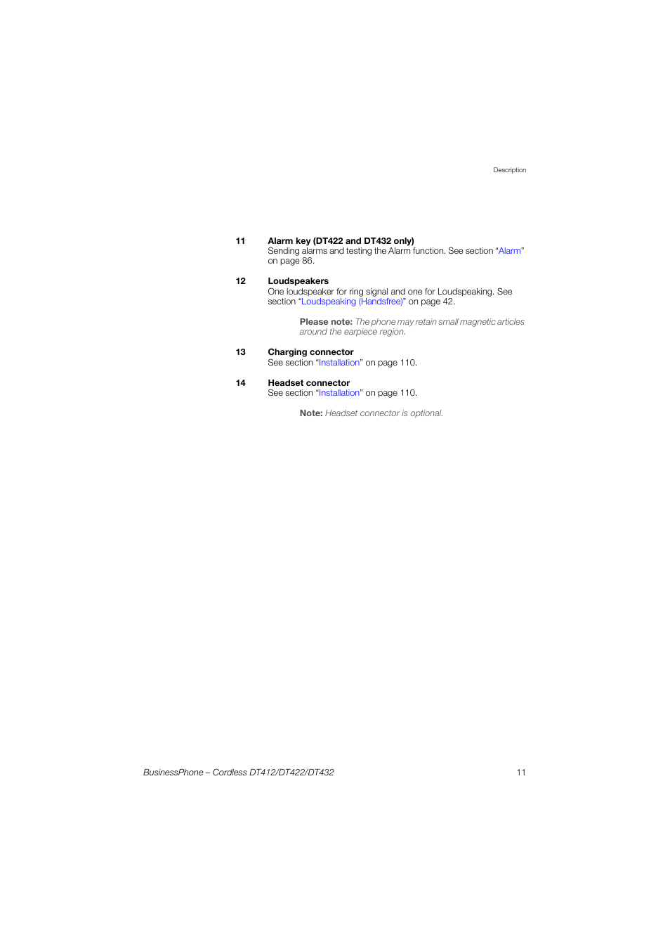 AASTRA DT4x2 for BusinessPhone User Guide EN User Manual | Page 11 / 130