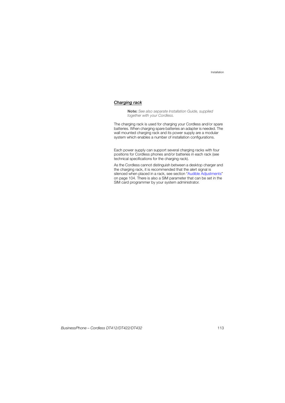 Charging rack | AASTRA DT4x2 for BusinessPhone User Guide EN User Manual | Page 113 / 130