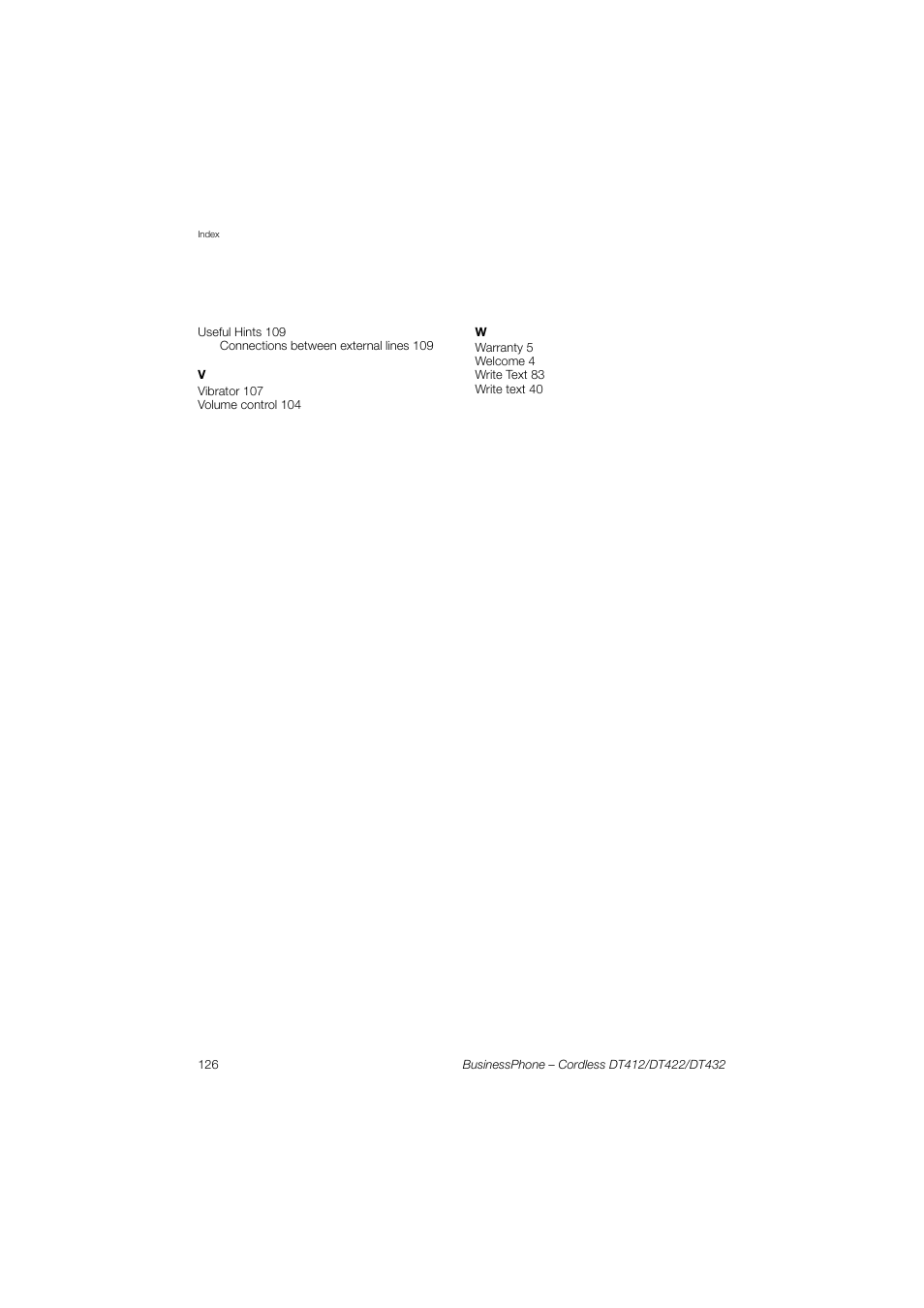 AASTRA DT4x2 for BusinessPhone User Guide EN User Manual | Page 126 / 130