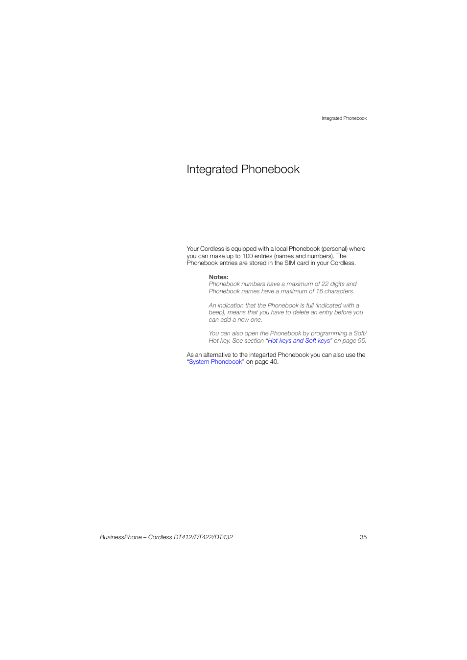 Integrated phonebook, Ions | AASTRA DT4x2 for BusinessPhone User Guide EN User Manual | Page 35 / 130