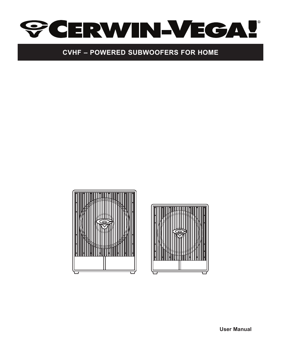 Cerwin-Vega CVHF-A18S Manual User Manual | 12 pages