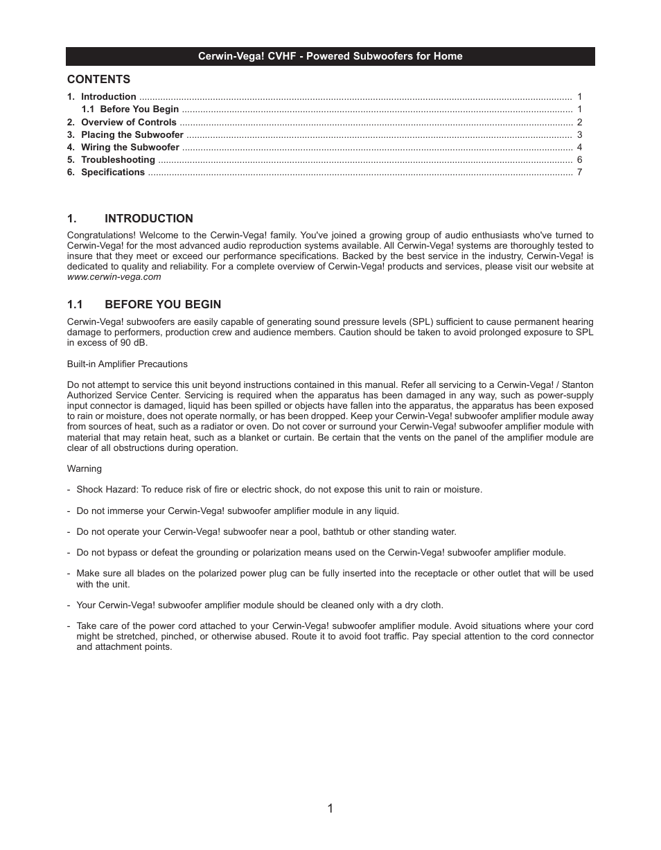 Cerwin-Vega CVHF-A18S Manual User Manual | Page 4 / 12