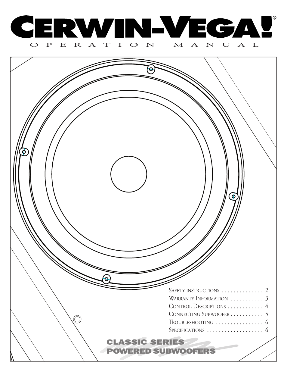 Cerwin-Vega CLASSIC Series Manual User Manual | 8 pages