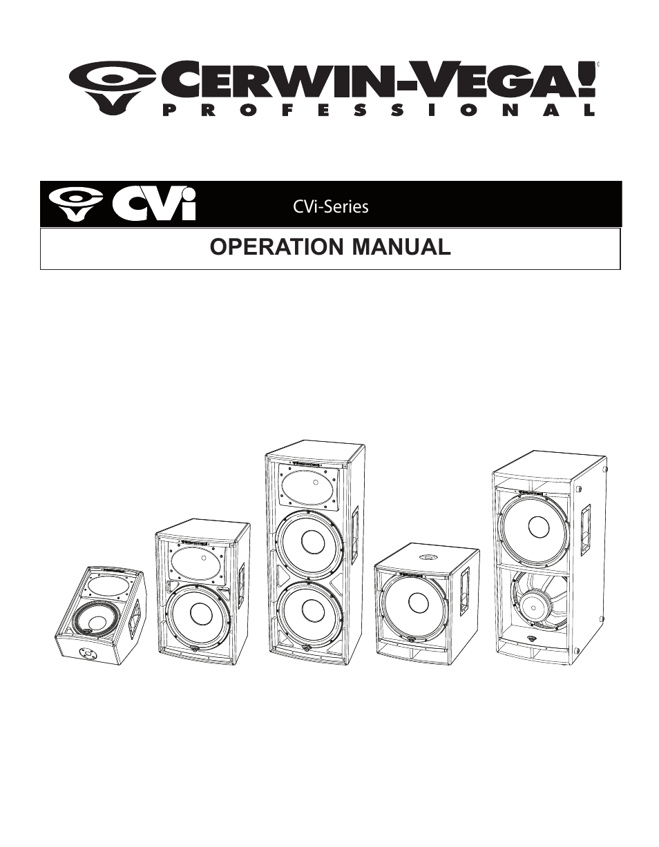 Cerwin-Vega CVi Series Manual multi User Manual | 12 pages