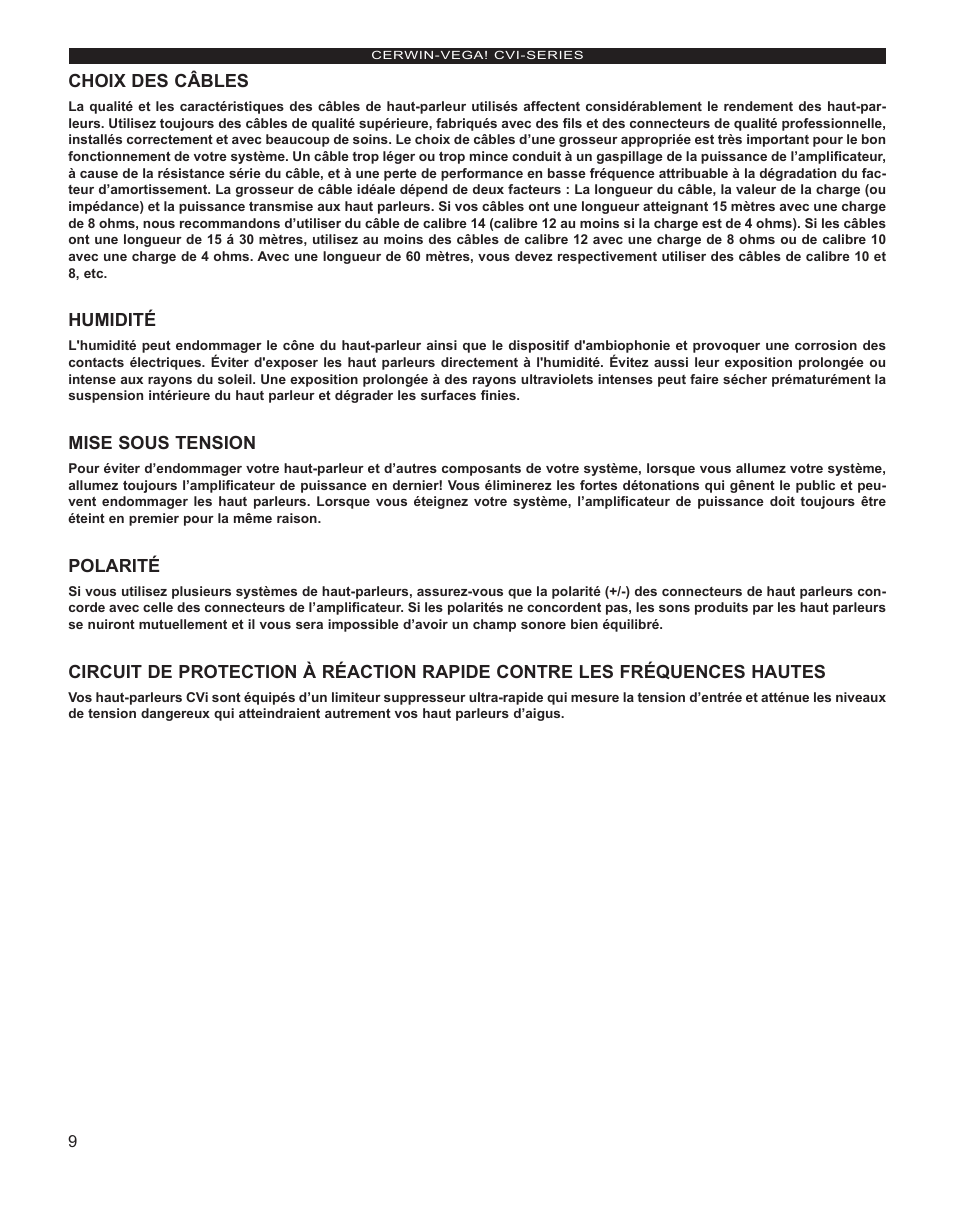 Cerwin-Vega CVi Series Manual multi User Manual | Page 10 / 12