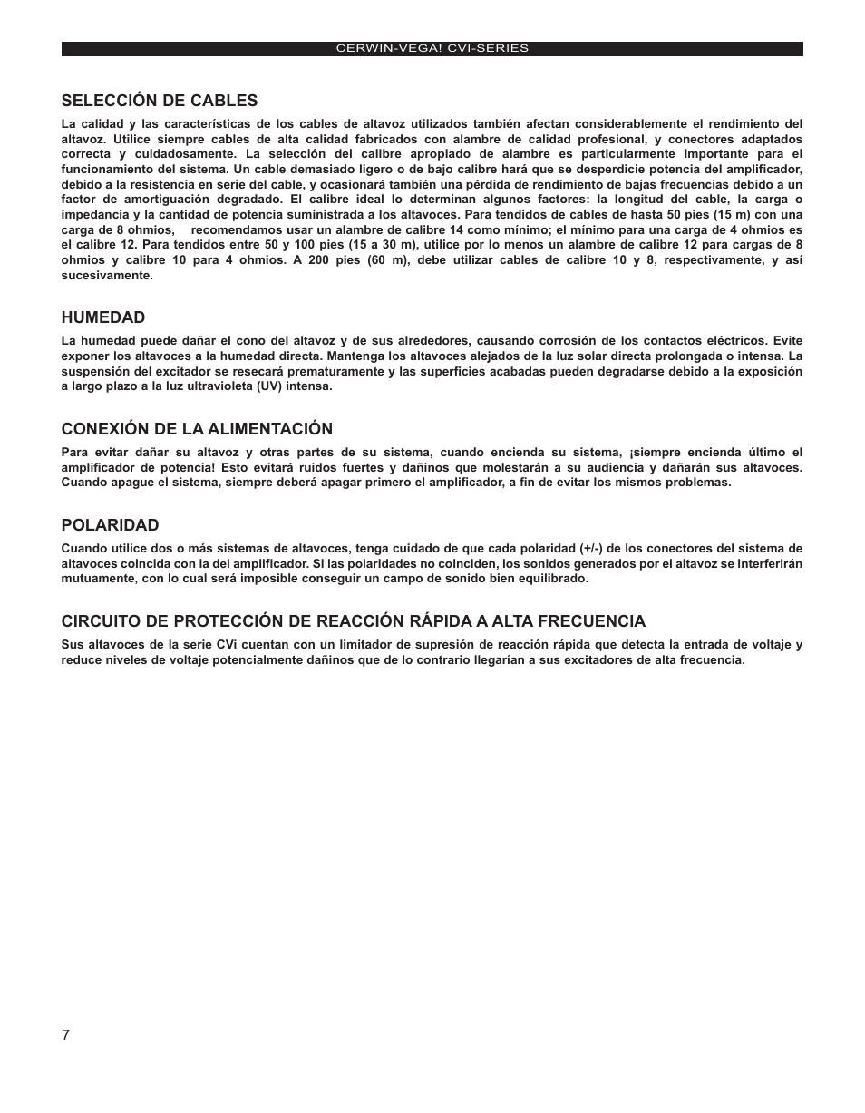 Cerwin-Vega CVi Series Manual multi User Manual | Page 8 / 12