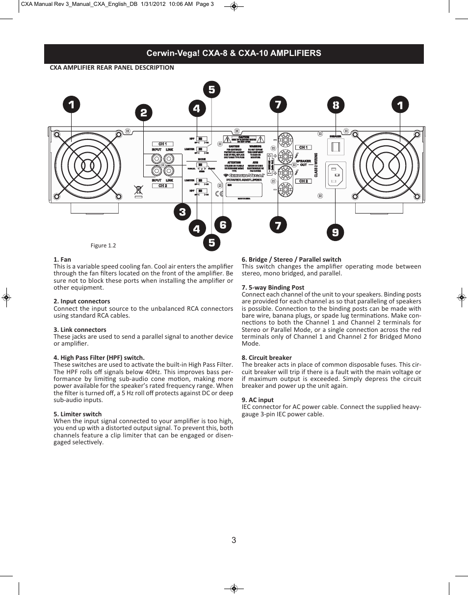 Cerwin-Vega CXA-10 Manual User Manual | Page 5 / 9