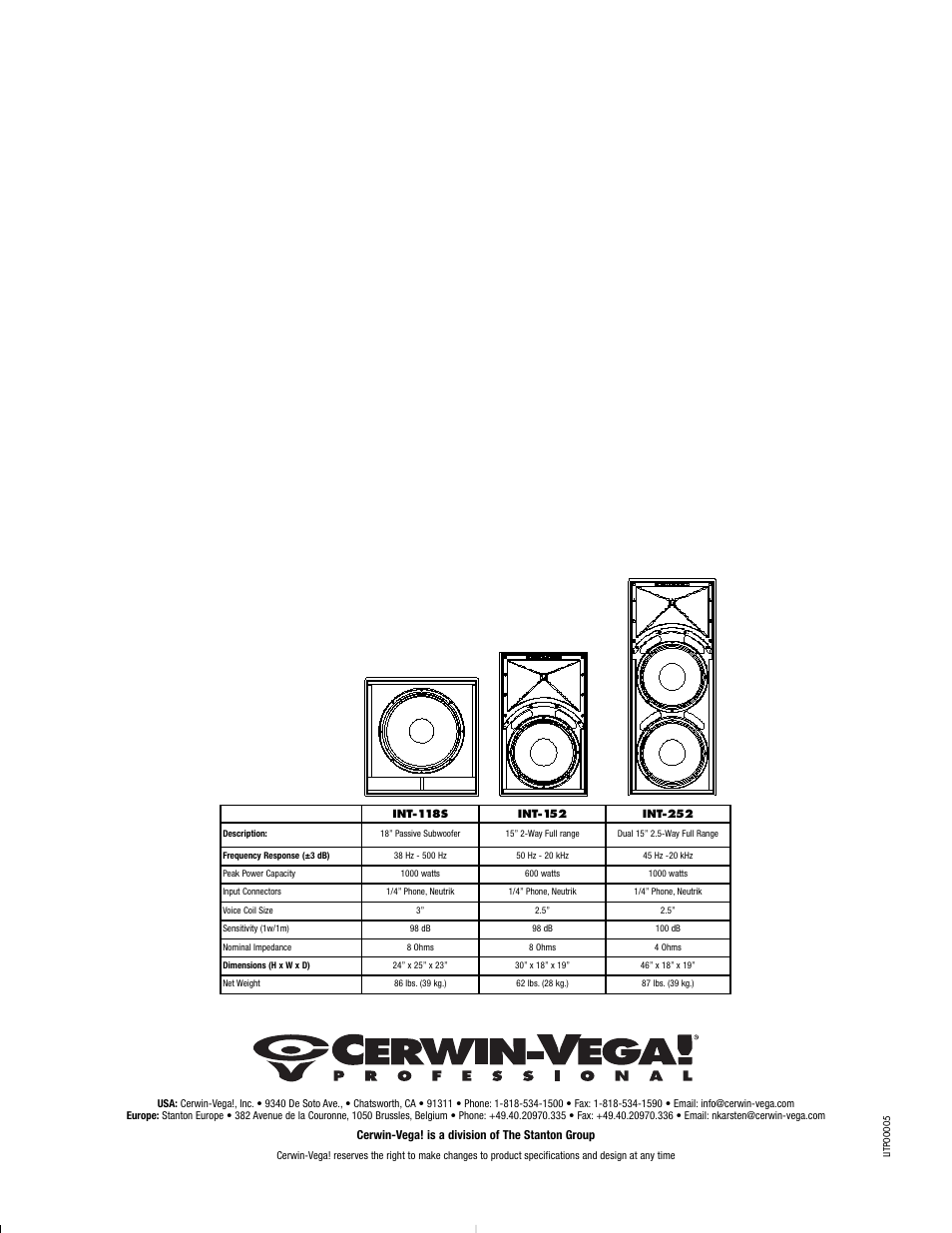 Cerwin-Vega iNTENSE Series Manual multi User Manual | Page 4 / 4