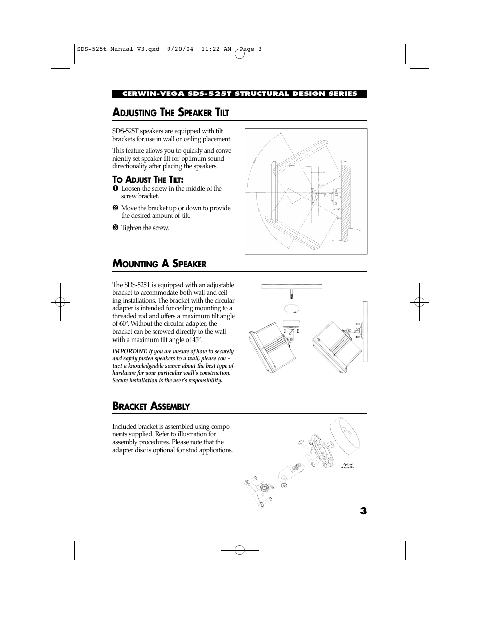 Cerwin-Vega SDS-525 Manual User Manual | Page 3 / 6