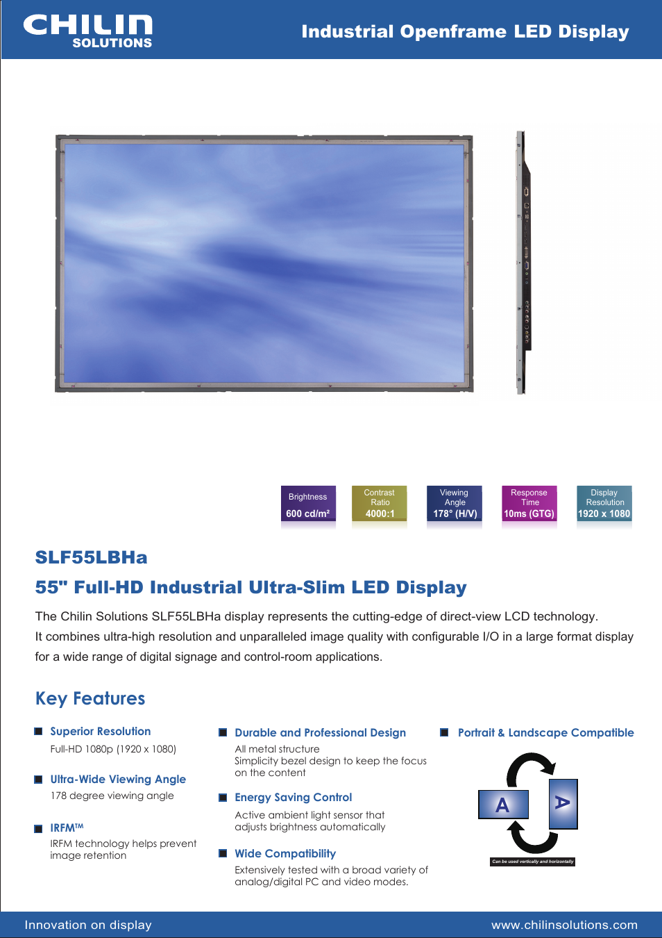 Chilin SLF55LBHa User Manual | 2 pages