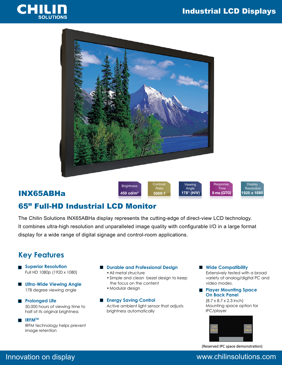 Chilin INX65ABHa User Manual | 2 pages