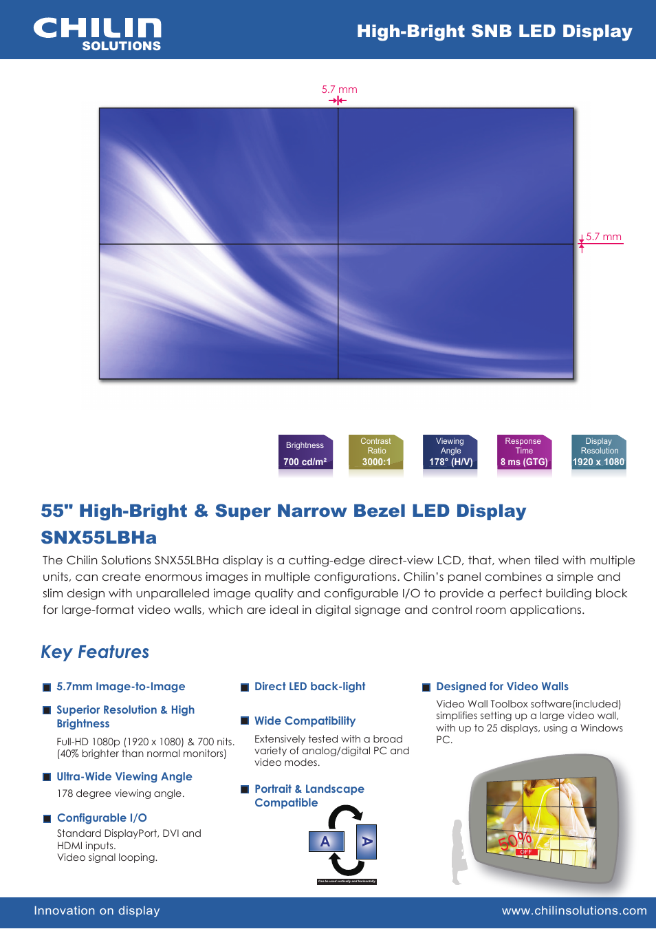Chilin SNX55LBHa User Manual | 2 pages