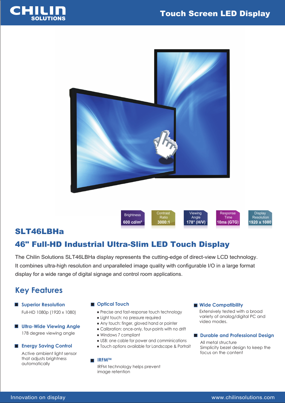 Chilin SLT46LBHa User Manual | 2 pages