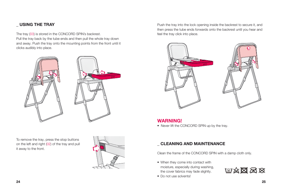 Warning | Concord SPIN INSTRUCTION MANUAL User Manual | Page 7 / 11
