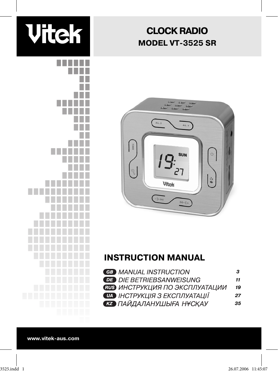 Vitek VT-3525 SR User Manual | 44 pages