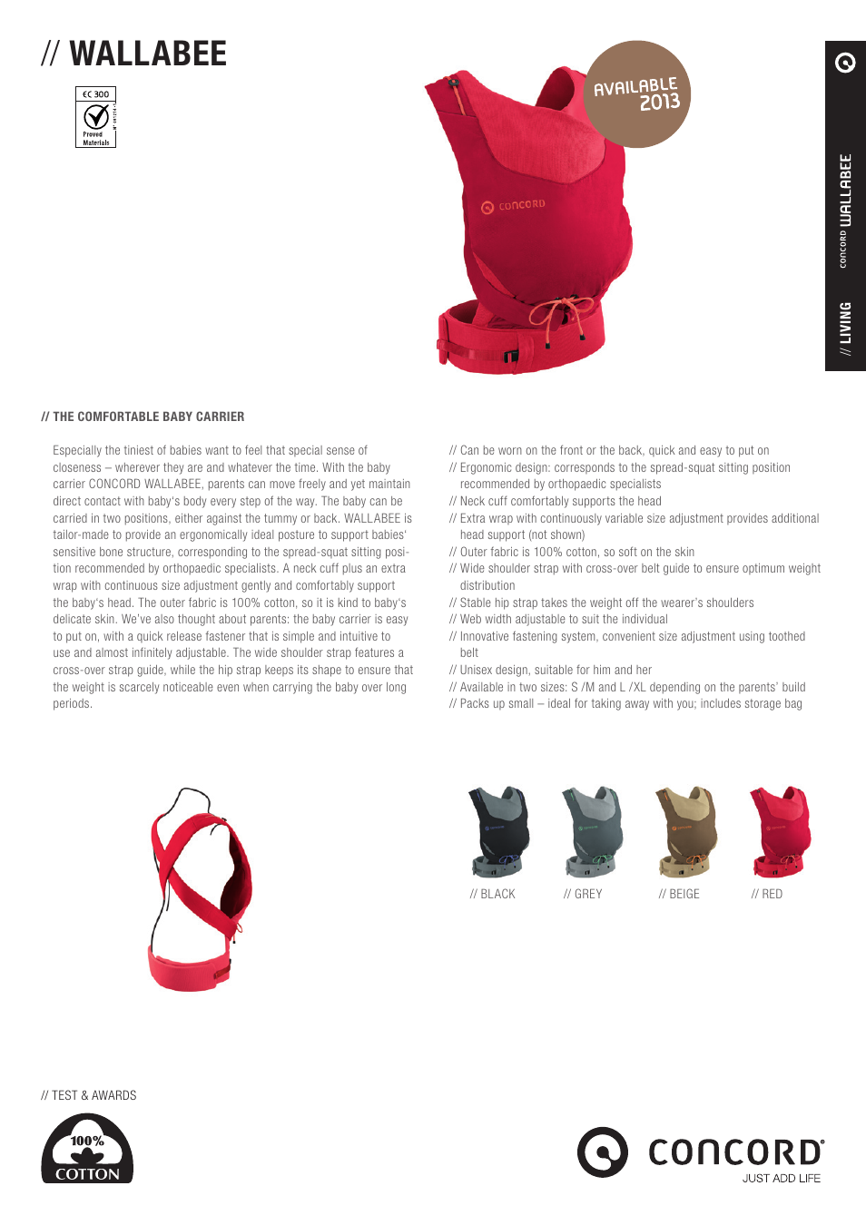 Concord WALLABEE PRODUCT INFORMATION User Manual | 1 page