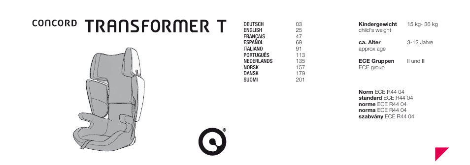 Concord TRANSFORMER T INSTRUCTION MANUAL User Manual | 17 pages