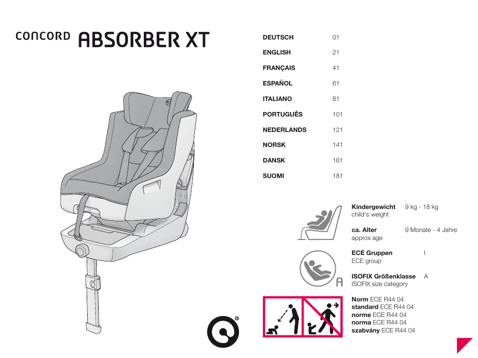 Concord ABSORBER XT INSTRUCTION MANUAL User Manual | 16 pages