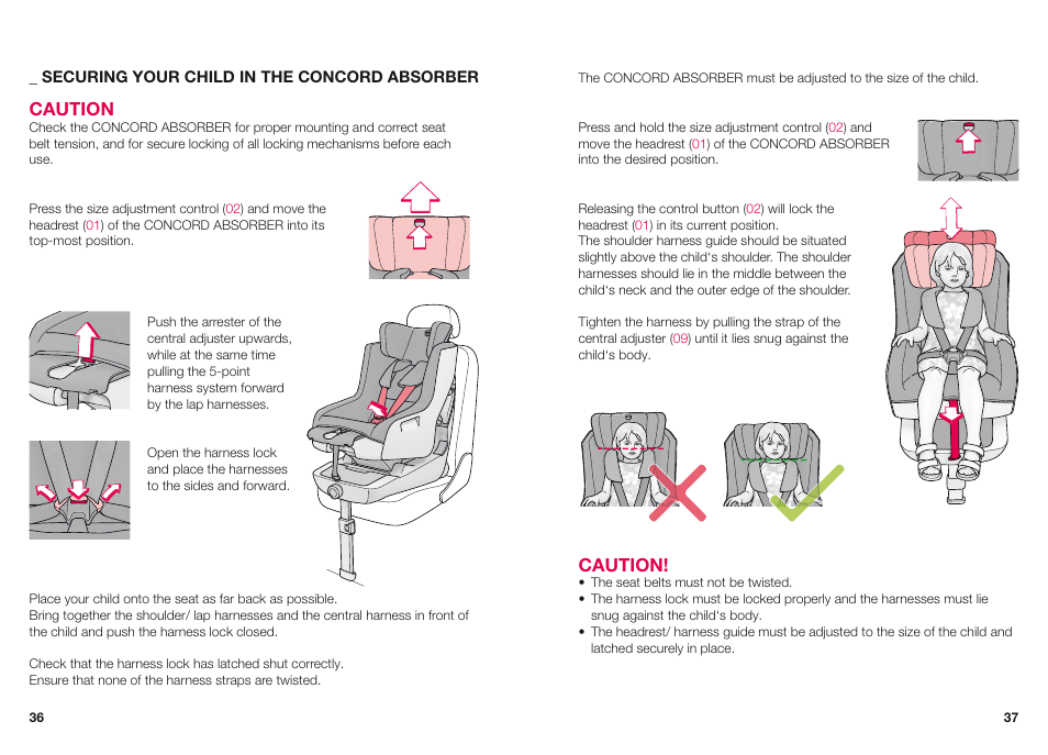 Caution | Concord ABSORBER XT INSTRUCTION MANUAL User Manual | Page 11 / 16