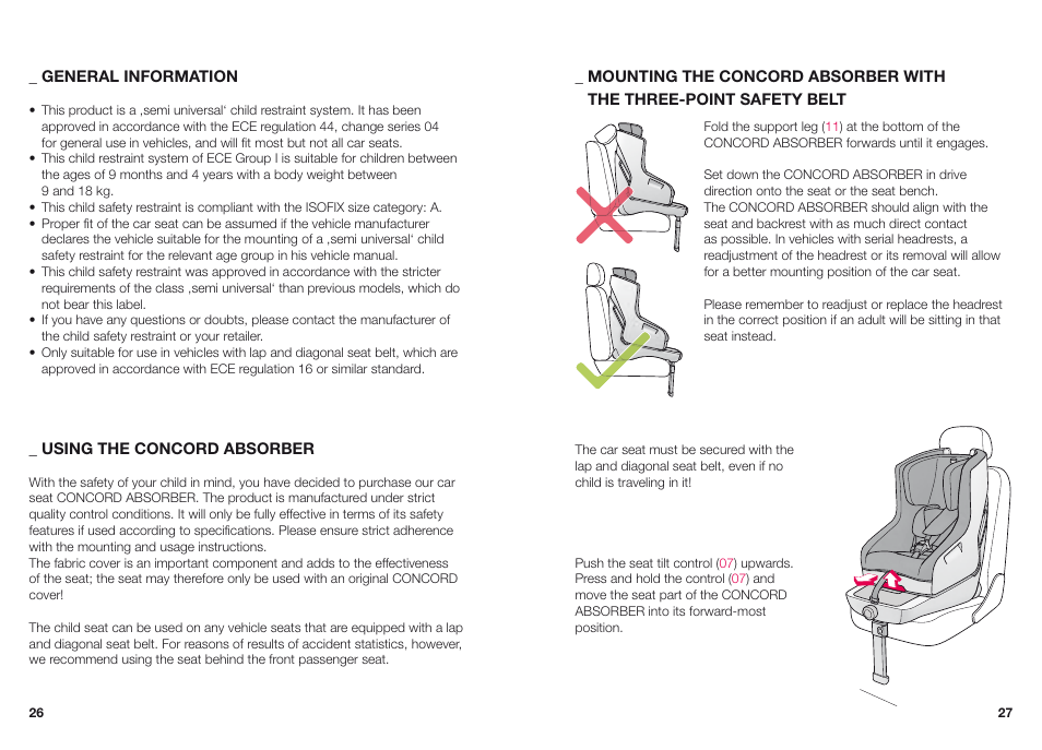 Concord ABSORBER XT INSTRUCTION MANUAL User Manual | Page 6 / 16