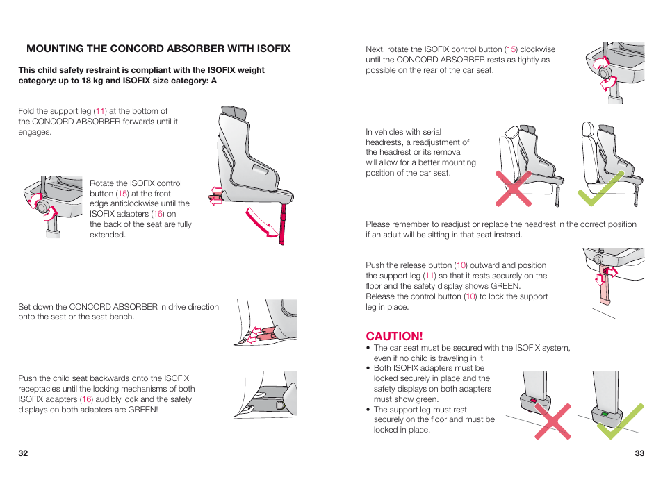 Caution | Concord ABSORBER XT INSTRUCTION MANUAL User Manual | Page 9 / 16