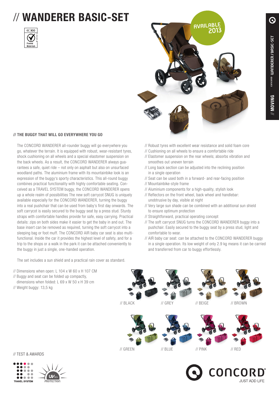 Concord WANDERER BASIC-SET PRODUCT INFORMATION User Manual | 1 page