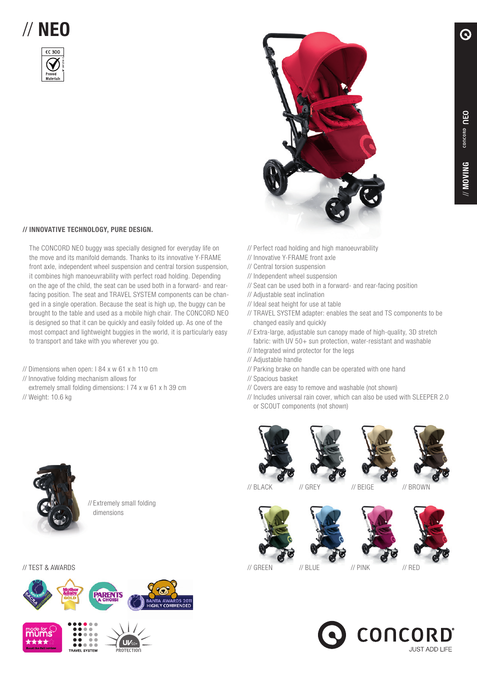 Concord NEO PRODUCT INFORMATION User Manual | 1 page
