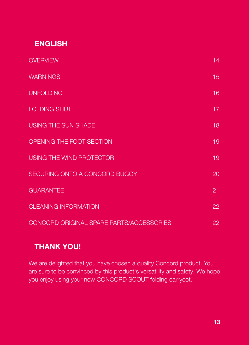 Concord SCOUT INSTRUCTION MANUAL User Manual | Page 3 / 10